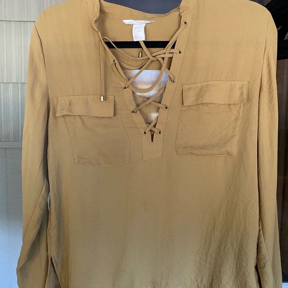 Lace up blouse